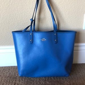 Coach reversible blue/green handbag
